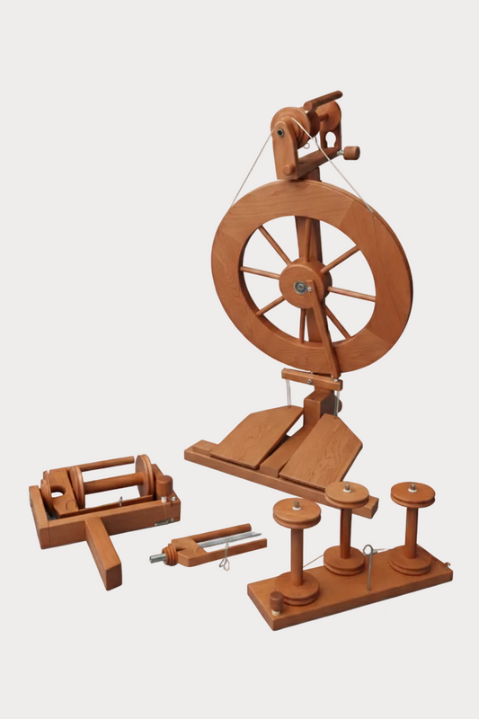 Lendrum 50th Anniversary Cherry Spinning Wheel Complete Set