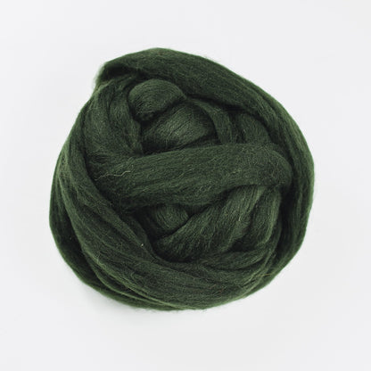 Kromski Merino Kammzug Standard in Dunkelgrün, Farbe 28