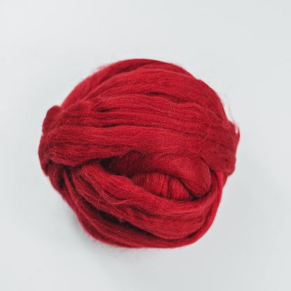 Kromski Merino Kammzug Standard in Mittelrot, Farbe 12