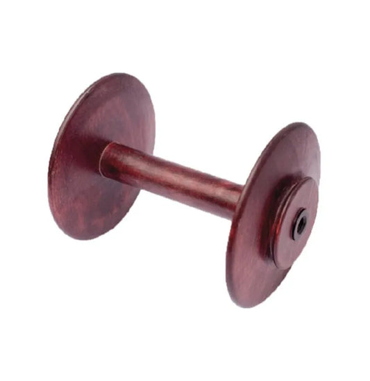 Kromski Jumbo Spule in Mahagoni – große Holzspule für Spinnrad, tiefrot gebeizt, Ersatzteil mit extra Garnvolumen