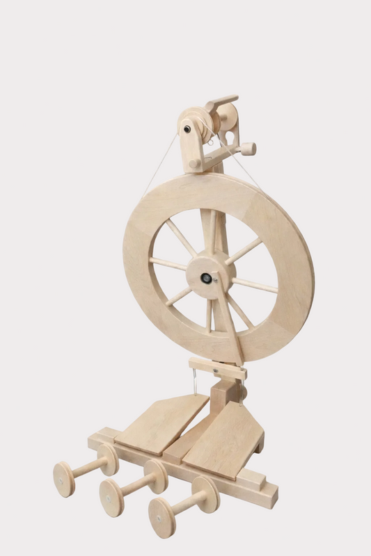 Lendrum Spinnrad Ahorn Komplettset, Seitenansicht